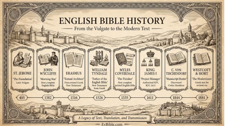 Chart depicting English Bible version history