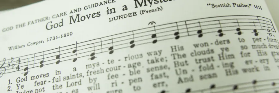 Photo of an open hymnal